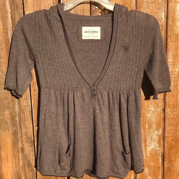 Abercrombie & Fitch Sweaters - Vintage Y2K Abercrombie & Fitch Rabbit Hair Babydoll Hooded Sweater